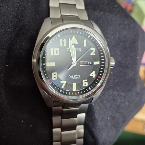 Citizen Garrison Titanium Eco Drive Watch 43mm Black Dial - Picture 13 of 13